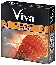 Ribbed Latex Condoms, 3 pcs - Viva — photo N6