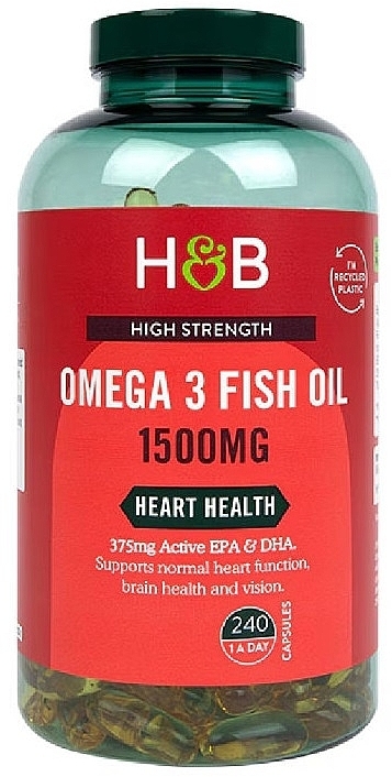 オメガ 3 サプリメント、1500 mg - Holland & Barrett Omega 3 Fish Oil 1500mg — photo N1