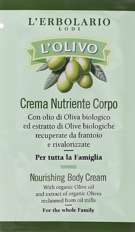 GIFT! Nourishing Body Cream with Olive Oil - L'Erbolario L'Olivo Nourishing Body Cream With Organic Olive Oil (sample) — photo N1