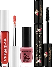 Dermacol Butterfly Shine - Dermacol Butterfly Shine (mascara/12ml + lip/gloss/4ml + nail/polish/11ml) — photo N2