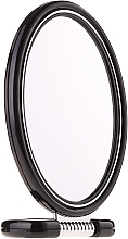 Double-Sided Oval Mirror, on stand, black, 11x15 cm - Donegal Mirror — photo N1