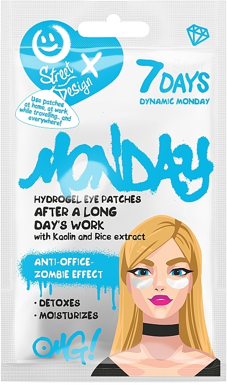 Hydrogel Kaolin & Rice Eye Patches - 7 Days Dynamic Monday Hydrogel Eye Patches — photo N1