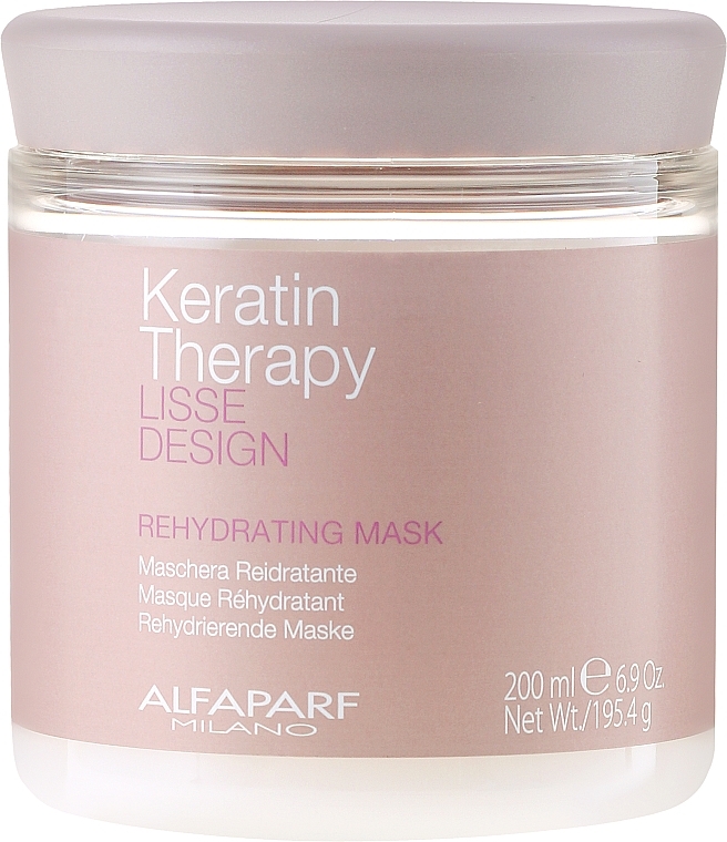 Hair Mask, Moisturizing - Alfaparf Lisse Design Keratin Therapy Rehydrating Mask — photo N4