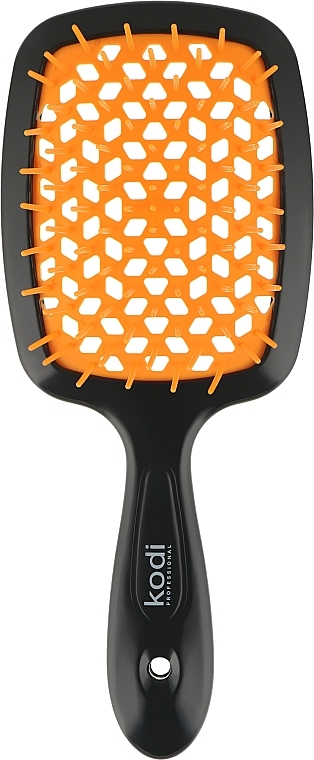 Hair Brush, black with orange teeth - Kodi Professional Soft Touch Hairbrush — photo N1