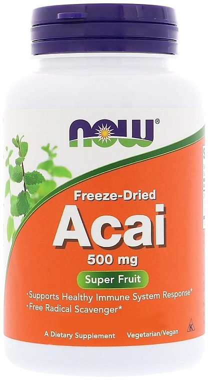Food Supplement "Acai Berry", capsules, 500mg - Now Foods Acai Super Fruit — photo N1