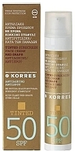 Fragrances, Perfumes, Cosmetics Tinted Sunscreen Face Cream - Korres Red Grape Anti-Ageing Anti-Spot Tinted Sunscreen Face Cream SPF50