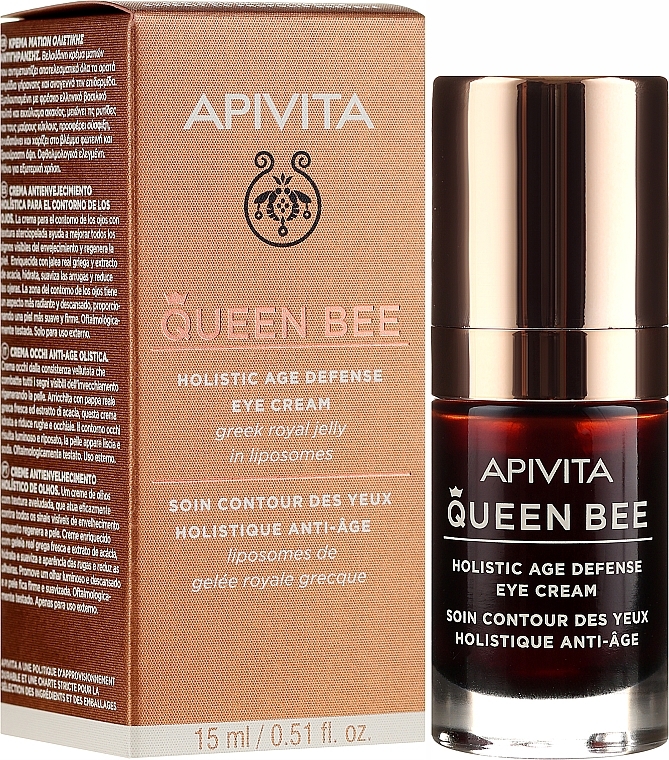 Eye Cream with Royal Jelly in Liposomes - Apivita Queen Bee Holistic Age Defence Eye Cream — photo N3
