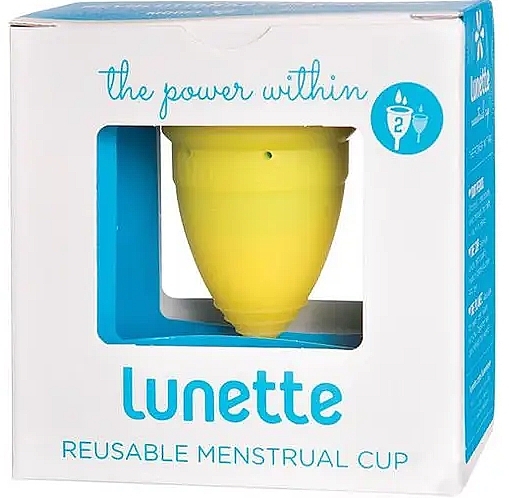 Menstrual Cup, model 2, yellow - Lunette Reusable Menstrual Cup Yellow Model 2 — photo N1