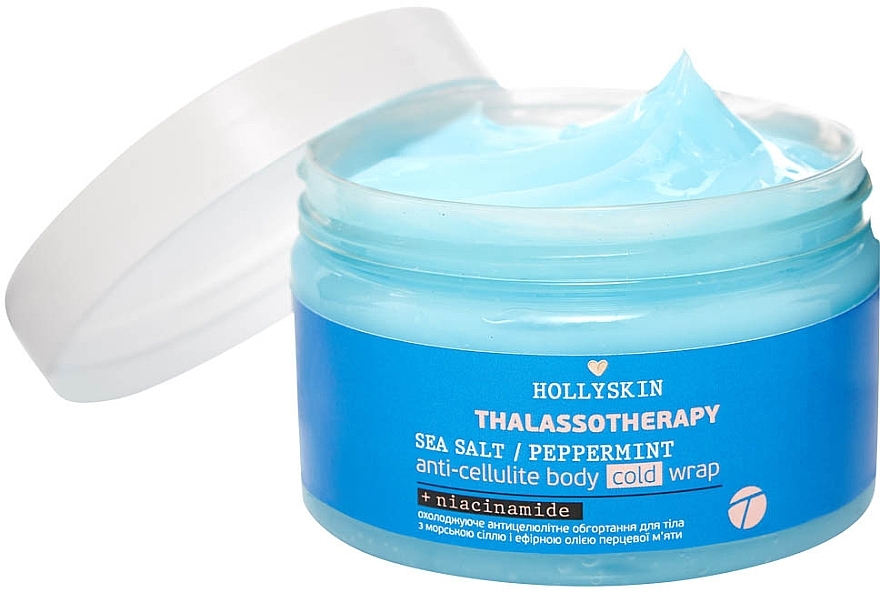 Cooling Anti-Cellulite Body Wrap with Sea Salt & Peppermint Essential Oil - Hollyskin Thalassotherapy Sea Salt Peppermint Anti-cellulite Body Cold Wrap — photo N1