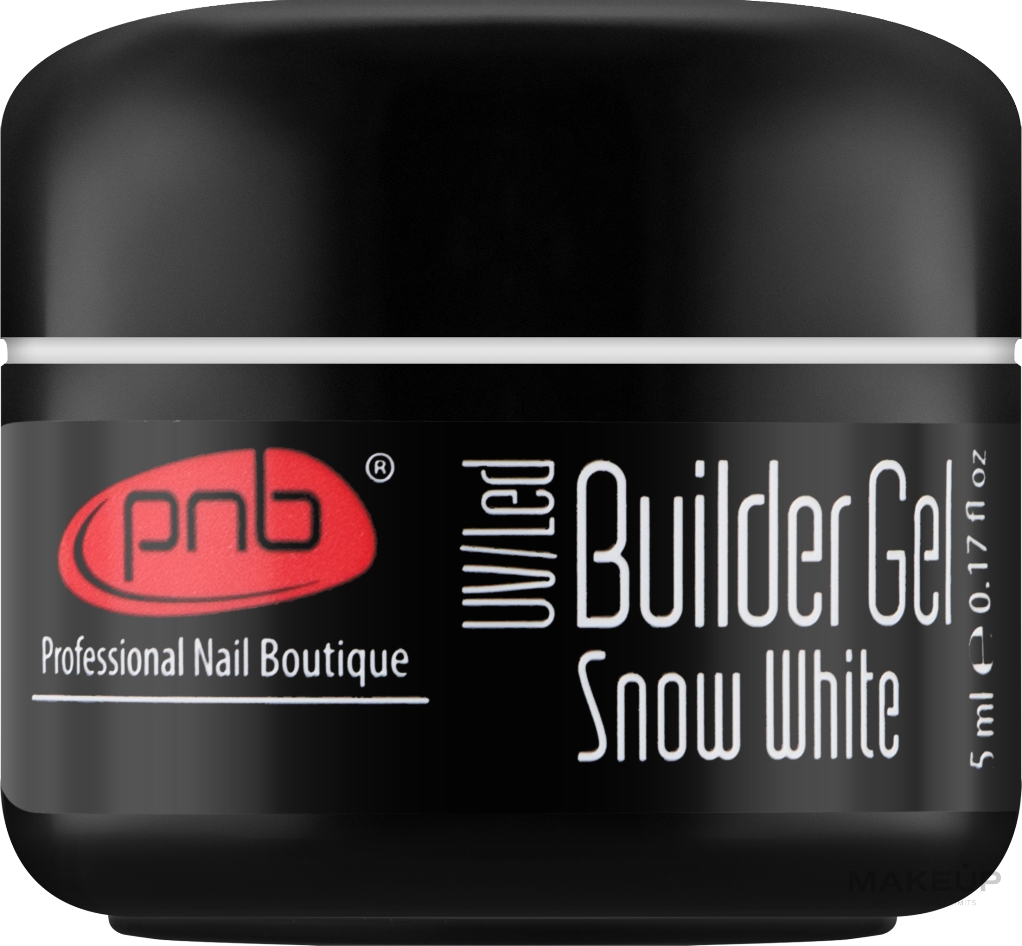 Camouflage Nail Gel, show white - PNB UV/LED Builder Gel Cover Snow White — photo 5 ml