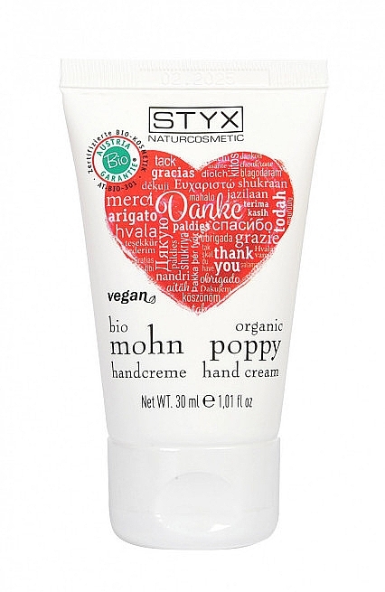 Poppy Seed Hand Cream - Styx Naturcosmetic Poppy Hand Cream Heart And Thank You Edition — photo N1