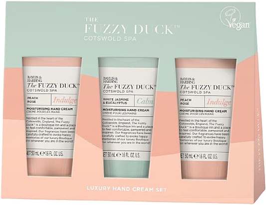 Set - Baylis & Harding The Fuzzy Duck Cotswold Spa Luxury Hand Treats Gift Set (h/cr/3x50ml) — photo N2