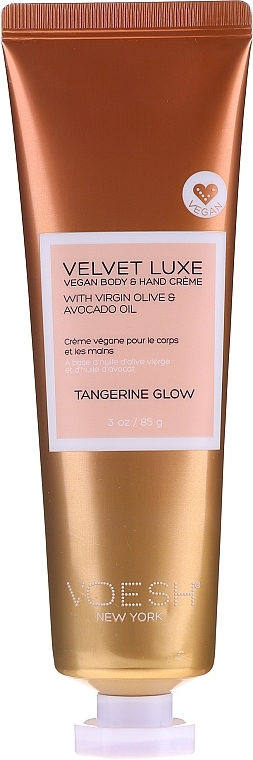 Olive Oil & Avocado Hand & Body Cream - Voesh Velvet Luxe Tangerine Glow Vegan Body&Hand Creme — photo N1