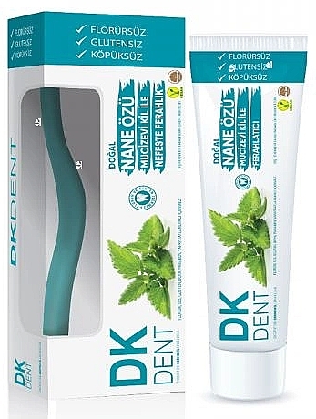 Toothpaste + Toothbrush - Dermokil DKDent Mint Extract Natural Toothpaste — photo N1