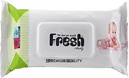 Fragrances, Perfumes, Cosmetics Wet Wipes, green, with flap, 72 pcs - Fresh Baby