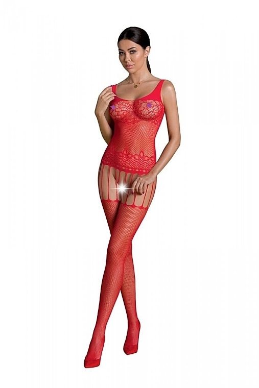 Bodystocking, ECO BS001, red - Passione — photo N2