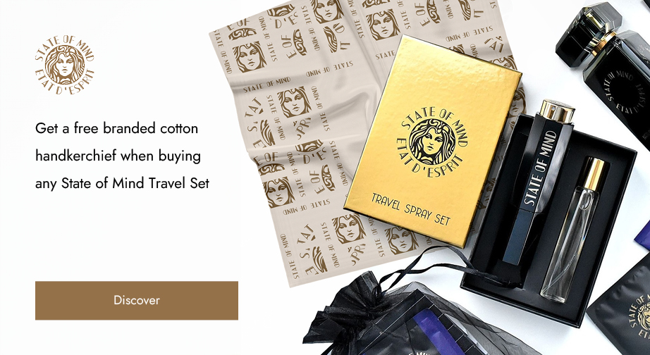 Buy any State of Mind Travel Set and get a free branded cotton handkerchief