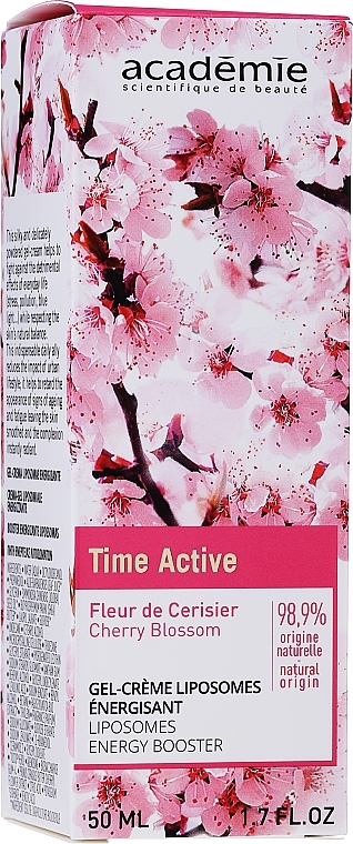 Face Gel Cream - Academie Time Active Cherry Blossom Liposomes Energy Booster — photo N2
