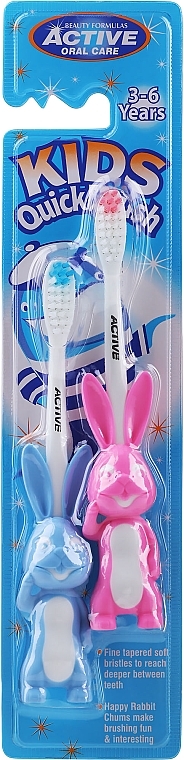 Kids Toothbrush, 3-6 years, pink + blue - Beauty Formulas Active Oral Care — photo N1