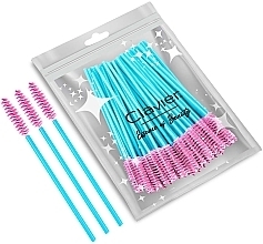 Fragrances, Perfumes, Cosmetics Lash & Brow Brush, light pink with turquoise handle - Clavier