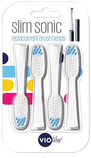 Toothbrush Heads, 4 pcs. - Violife Slimsonic — photo N2