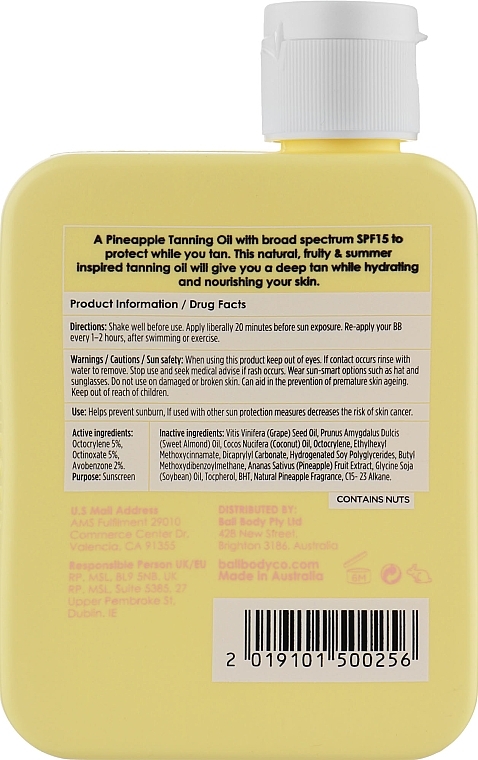 Protective Pineapple Tanning Oil - Bali Body Pineapple Tanning Oil SPF15 — photo N32