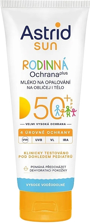 ファミリー タンニング ローション SPF50+ - Astrid Family Sunscreen Lotion For Face And Body Spf 50+ — photo N1