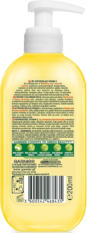 Face Cleansing Gel - Garnier Naturals Vitamin C Cleansing Gel — photo N12