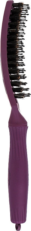 Curved Vented Hair Brush, purple - Olivia Garden Fingerbrush Think Pink 2022 Deep Purple — photo N4