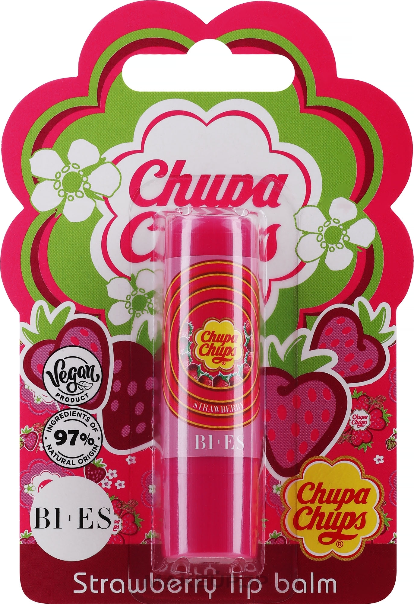 Strawberry Lip Balm - Bi-es Chupa Chups Natural & Vegan — photo 4 g