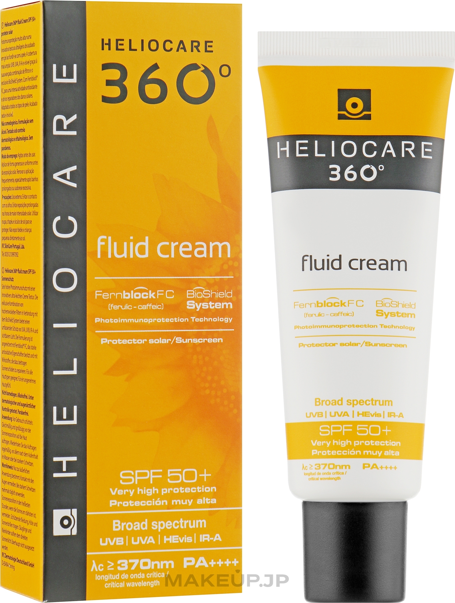 Sunscreen Fluid Cream for All Types of Skin - Cantabria Labs Heliocare 360º Fluid Cream SPF 50+ Sunscreen — photo 50 ml