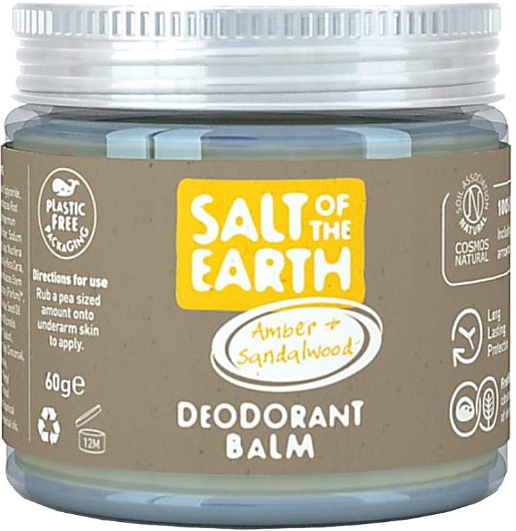 Natural Deodorant Balm - Salt Of The Earth Amber & Sandalwood Natural Deodorant Balm — photo N2
