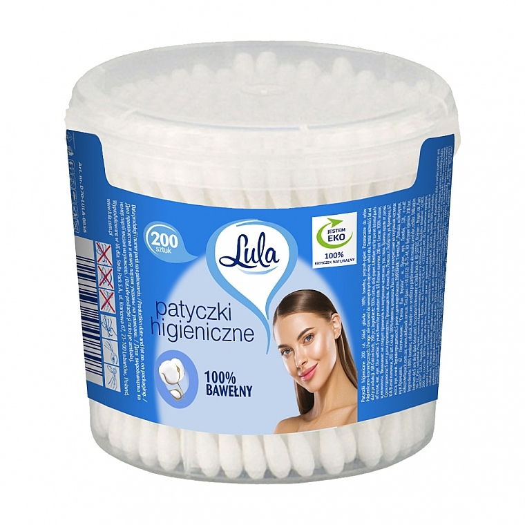 Cotton Buds in Jar, 200 pcs - LULA BIO — photo N1