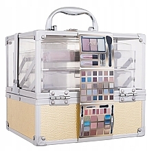 Fragrances, Perfumes, Cosmetics Makeup Set in a Golden-Transparent Case - Zmile Cosmetics Glam Beauty Make Up Case