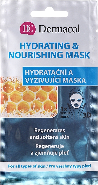 Face Sheet Mask - Dermacol 3D Hydrating And Nourishing Mask — photo N2