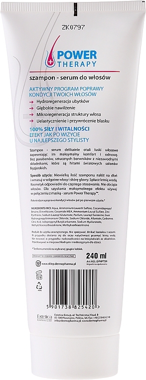 Hair Serum-Shampoo "Moisturizing & Smoothing" - Dermo Pharma Power Therapy Deep Moisturizing & Smoothing Shampoo — photo N4