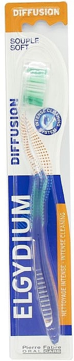 Toothbrush "Diffusion" Soft, green - Elgydium Diffusion Soft Toothbrush — photo N1