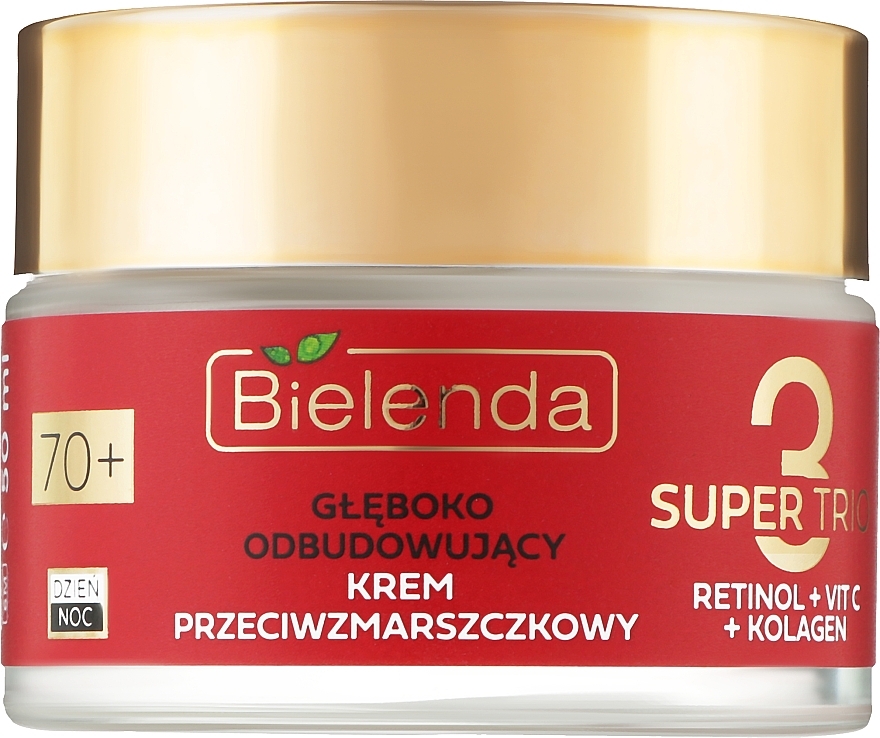 Deep Repairing Anti-Wrinkle Face Cream 70+ - Bielenda Super Trio Retinol + Vit C + Kolagen — photo N1