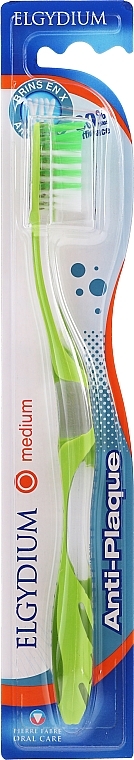 Toothbrush "Anti-Plaque", medium, green - Elgydium Anti-Plaque Medium Toothbrush — photo N1