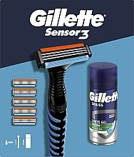 Beauty Set - Gillette Sensor 3 (razor/1pc + foam/75ml + refil/5pcs) — photo N2