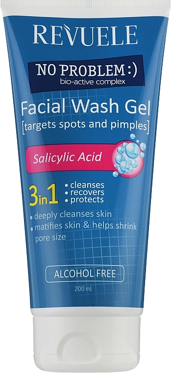 3 in 1 Salicylic Acid Washing Gel - Revuele No Problem Washing Gel — photo N1