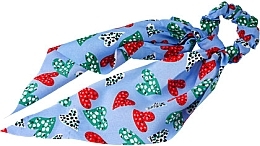 Fragrances, Perfumes, Cosmetics Scarf Scrunchie, blue heart print - Lolita Accessories