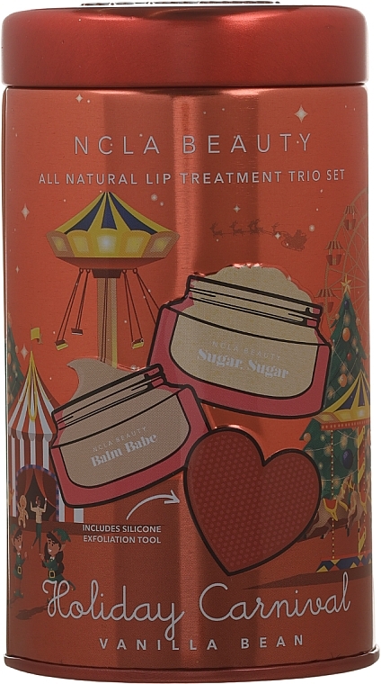 Set - NCLA Beauty Holiday Carnival (l/balm/15ml + l/scrub/15ml + brush/1pcs) — photo N1