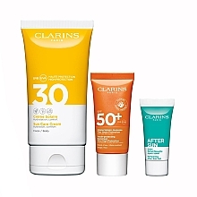 Fragrances, Perfumes, Cosmetics Set - Clarins Sun Body Expert (b/cr/150ml + f/cr/30ml + gel/8ml + f/ser/1pc)