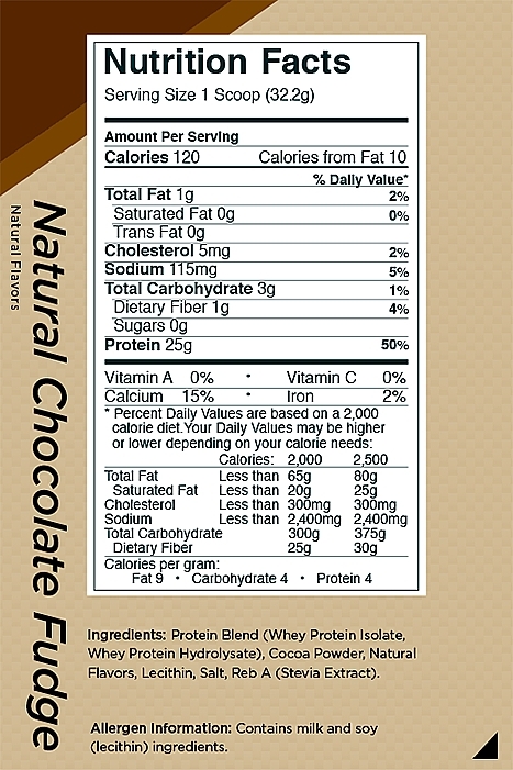 Naturally-Flavored Protein 'Chocolate' - Rule One R1 Protein Naturally Flavored Chocolate Fudge — photo N2