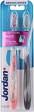 Fragrances, Perfumes, Cosmetics Toothbrush, medium, pink + grey - Jordan Individual Reach Medium