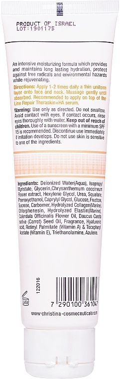 Moisturizing Cream with Carrot Oil, Collagen & Elastin for Dry Skin - Christina Elastin Collagen Carrot Oil Moisture Cream — photo N4