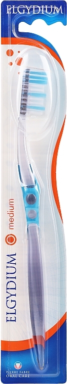 Toothbrush "Inter-Active", medium, dark blue - Elgydium Inter-Active Medium Toothbrush — photo N1