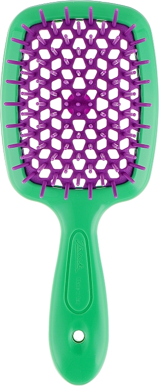 Hair Brush, green and purple - Janeke Superbrush With Soft Moulded Tips Small — photo N1