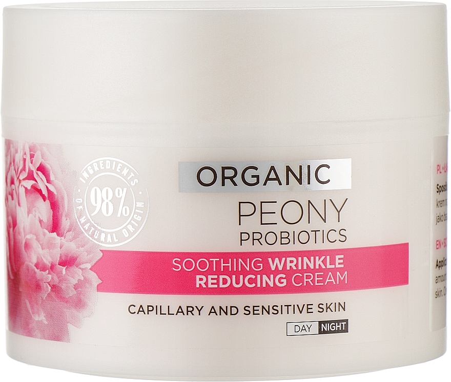 Soothing Anti-Wrinkle Cream for Sensitive Skin - Eveline Cosmetics Organic Peony — photo N1